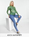 【送料無料】 エイソス レディース デニムパンツ ジーンズ ボトムス ASOS DESIGN Maternity skinny jeans in mid blue with over bump MID BLUE