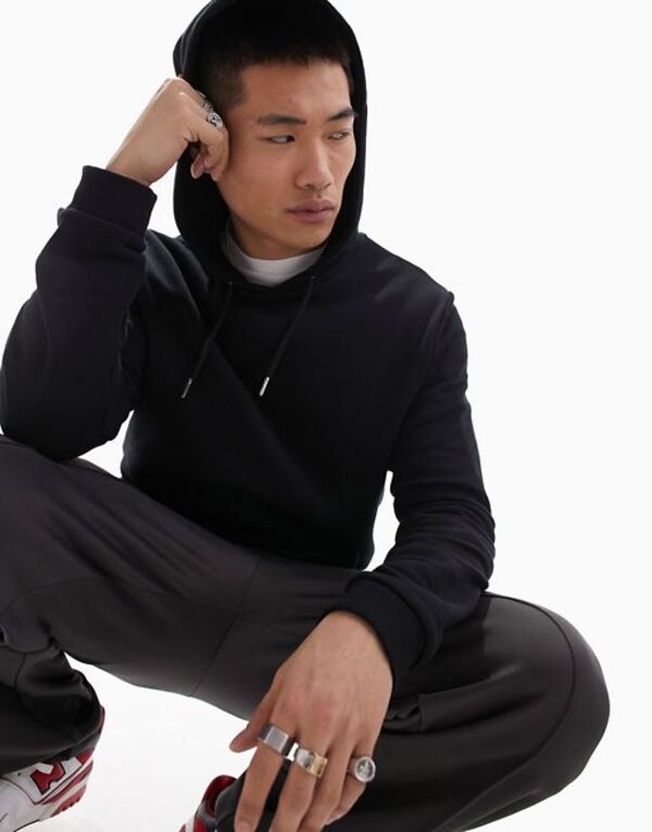 エイソス 【送料無料】 エイソス メンズ パーカー・スウェット アウター ASOS DESIGN hoodie in black Black