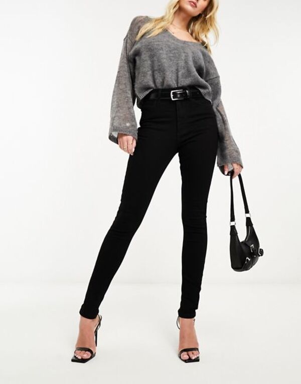 【送料無料】 エイソス レディース デニムパンツ ボトムス ASOS DESIGN skinny jeans in clean black Black