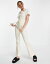 ̵  ǥ 奢ѥ ܥȥॹ ASOS DESIGN twill 70s kick flare jumpsuit in cream Cream