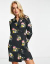 リバーアイランド 【送料無料】 リバーアイランド レディース ワンピース トップス River Island floral mini shirt dress in black Black