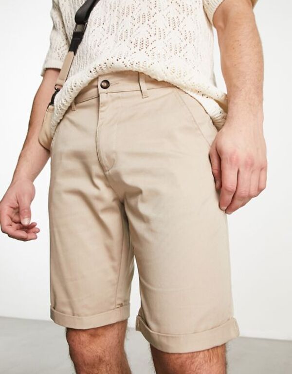 【送料無料】 ル ブレーベ メンズ ハーフパンツ・ショーツ ボトムス Le Breve chino shorts in beige NEUTRAL