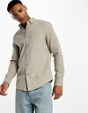 yz GC\X Y Vc gbvX ASOS DESIGN brushed oxford shirt in vintage khaki Vintage Khaki