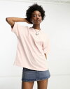 【送料無料】 ディッキーズ レディース Tシャツ トップス Dickies summerdale premium oversized t-shirt in pink Peach whip