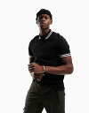 【送料無料】 エイソス メンズ ポロシャツ トップス ASOS DESIGN tipped pique polo shirt in black Black