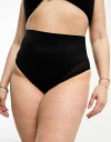 【送料無料】 エイソス レディース パンツ アンダーウェア ASOS DESIGN Curve Contouring medium control high waist briefs with mesh in black Black