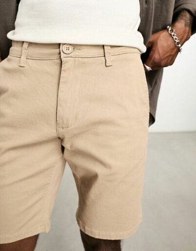 【送料無料】 オンリーアンドサンズ メンズ ハーフパンツ・ショーツ ボトムス Only & Sons slim fit chino short in beige Chinchilla 【送料無料】 オンリーアンドサンズ メンズ ハーフパンツ・ショーツ ボトムス Only & Sons slim fit chino short in beige Chinchilla