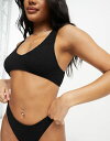 【送料無料】 エイソス レディース トップのみ 水着 ASOS DESIGN mix and match crinkle skinny scoop crop b...