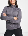 エイソス 【送料無料】 エイソス レディース パーカー・スウェット アウター ASOS 4505 icon long sleeve top with 1/4 zip Gray Heather