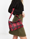 yz L fB[X V_[obO obO Monki tartan shoulder bag in red RED