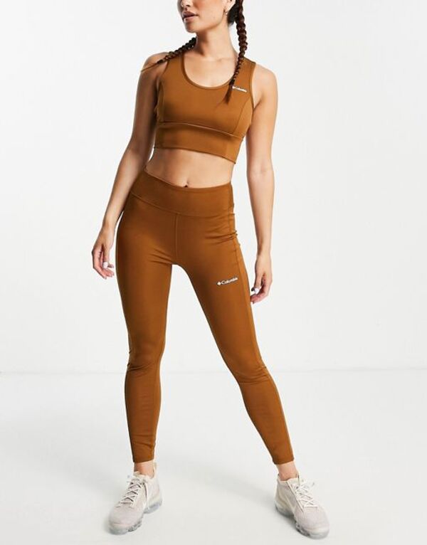 【送料無料】 コロンビア レディース レギンス ボトムス Columbia Training CSC Sculpt leggings in brown Exclusive at ASOS Brown