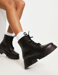 エイソス 【送料無料】 エイソス レディース スニーカー シューズ ASOS DESIGN Galaxy chunky lace up wellies in black Black