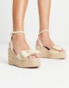 エイソス 【送料無料】 エイソス レディース スリッポン・ローファー シューズ ASOS DESIGN Trisha bow detail espadrille wedges in natural fabrication Natural fabrication