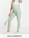 【送料無料】 エイソス レディース カジュアルパンツ ボトムス ASOS DESIGN Maternity high waist pants in skinny fit in khaki Khaki