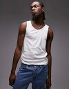 【送料無料】 トップマン メンズ タンクトップ トップス Topman rib tank top in white WHITE