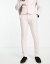 【送料無料】 エイソス メンズ カジュアルパンツ ボトムス ASOS DESIGN Wedding skinny suit pants in linen mix in micro texture in pink PINK