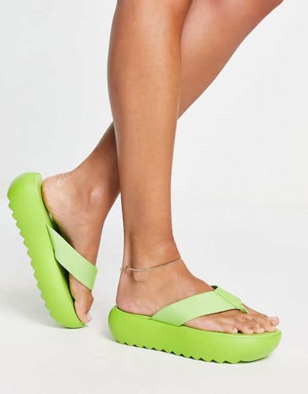 ̵ ѥ֥åǥ ǥ  塼 Public Desire Cia chunky toe post sandals in lime Lime