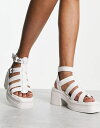 【送料無料】 エイソス レディース サンダル シューズ ASOS DESIGN Highway chunky mid heel sandals in white WHITE