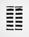 【送料無料】 エイソス メンズ 手袋 アクセサリー ASOS DESIGN arm warmers in black and white stripe Black