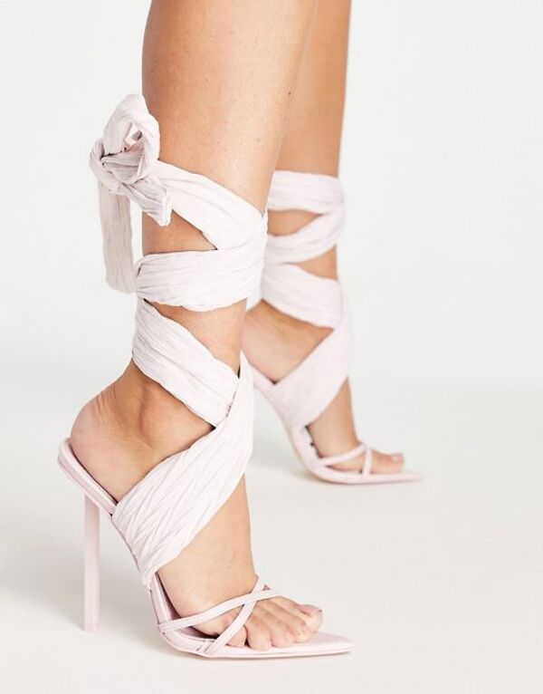 ̵ ѥ֥åǥ ǥ ҡ 塼 Public Desire Brunchin wrap ankle heel sandals in pink Pastel pink