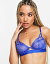 【送料無料】 アンサマーズ レディース ブラジャー アンダーウェア Ann Summers Roulette sheer animal mesh non padded bra in cobalt Cobalt