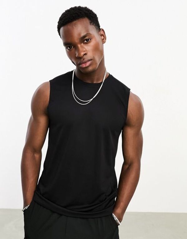 ̵   ٥ ȥåץ ASOS 4505 icon training sleeveless tank top with quick dry in black Black