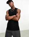 【送料無料】 エイソス メンズ ベスト トップス ASOS 4505 Icon training sleeveless t-shirt with dropped armhole with quick dry in black Black(4)