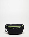 yz pubNfUCA fB[X {fBobOEEGXg|[` obO Public Desire Ethan pocket detail tech fanny pack in black and lime green Black/lime