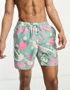 yz GC\X Y n[tpcEV[c  ASOS DESIGN swim shorts in mid length in abstract print Multi