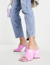 【送料無料】 エイソス レディース ヒール シューズ ASOS DESIGN Nyla heeled mules in pink BRIGHT PINK PATENT