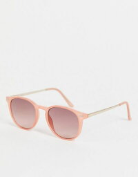 【送料無料】 ヴェロモーダ レディース サングラス・アイウェア アクセサリー Vero Moda round sunglasses in pink NUDE V2236