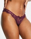 【送料無料】 フィグリーブス レディース パンツ アンダーウェア Figleaves Pulse eyelash Brazilian briefs in purple Purple