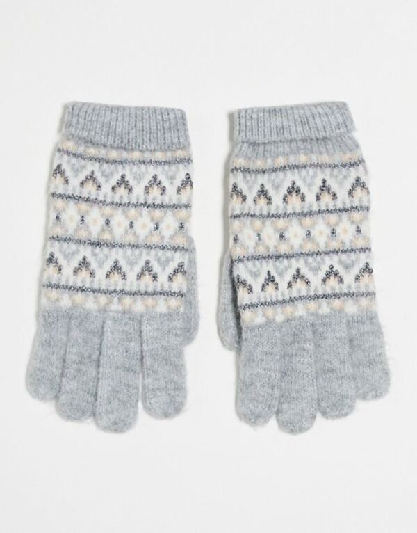 yz {[h} fB[X  ANZT[ Boardmans Fair Isle gloves in gray Gray