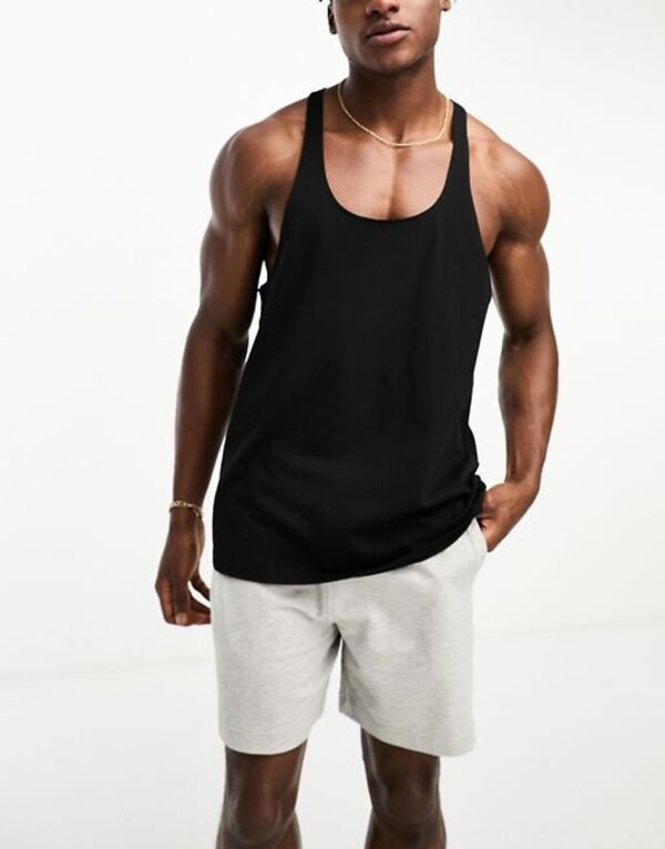 ̵   ٥ ȥåץ ASOS 4505 icon training stringer vest with quick dry in black Black