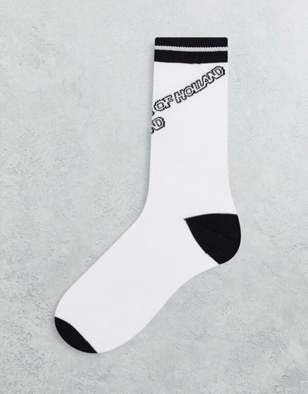 yz nEXIuz[h fB[X C A_[EFA House of Holland logo socks in black and white White/Black