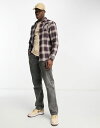 yz u[u\E Y Vc gbvX Brave Soul cotton plaid shirt in ecru & burgundy Burgundy