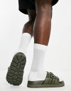 【送料無料】 パブリックデザイア メンズ サンダル シューズ Public desire abel padded nylon chain sliders in khaki GREEN 2