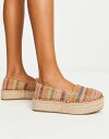 エイソス 【送料無料】 エイソス レディース スリッポン・ローファー シューズ ASOS DESIGN Journal flatform espadrilles in multi natural Multi natural