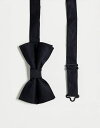 【送料無料】 エイソス メンズ ネクタイ アクセサリー ASOS DESIGN satin bow tie in black Black