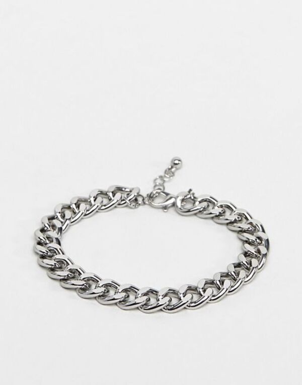 エイソス 【送料無料】 エイソス メンズ ブレスレット・バングル・アンクレット アクセサリー ASOS DESIGN midweight chain bracelet in silver tone Silver