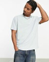 yz GC\X Y TVc gbvX ASOS DESIGN relaxed textured t-shirt in washed blue Gray dawn