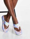  エイソス レディース サンダル シューズ ASOS DESIGN Francesca flatform sandals in pastel mix PASTEL SWIRL