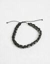 エイソス 【送料無料】 エイソス メンズ ブレスレット・バングル・アンクレット アクセサリー ASOS DESIGN square beaded bracelet in black and gray Multi