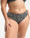 【送料無料】 エイソス レディース ボトムスのみ 水着 ASOS DESIGN Curve mix and match deep v front hipster bikini bottom in mono dot print Mono polka dot