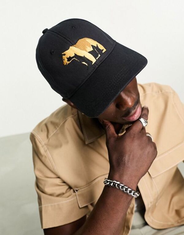 【送料無料】 エイソス メンズ 帽子 ベースボールキャップ アクセサリー ASOS DESIGN baseball cap with bear embroidery in black Black