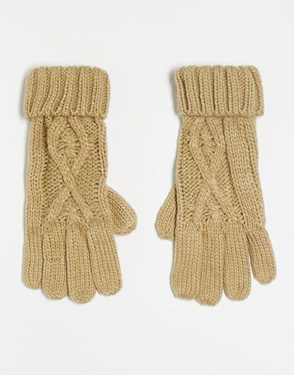 yz {[h} fB[X  ANZT[ Boardmans cable knit gloves in oatmeal BEIGE