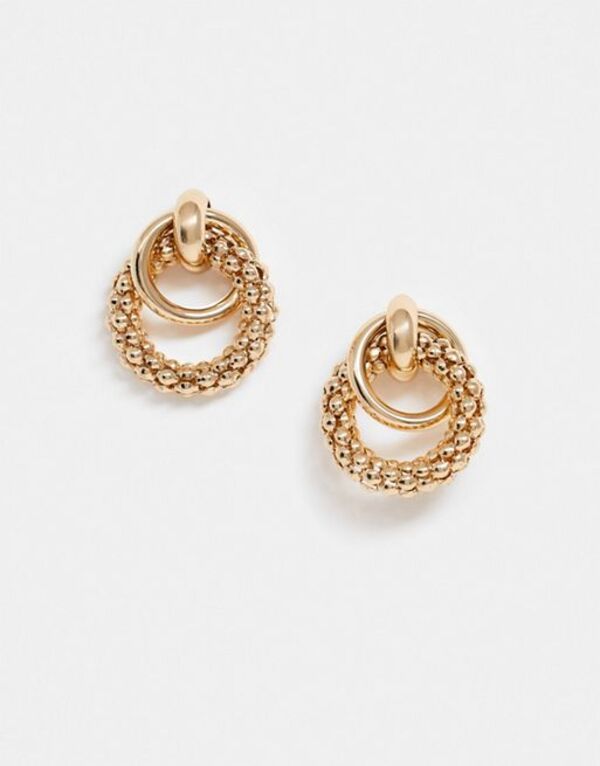 エイソス 【送料無料】 エイソス レディース ピアス・イヤリング アクセサリー ASOS DESIGN earrings with textured link design in gold tone GOLD