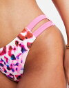 【送料無料】 フィグリーブス レディース ボトムスのみ 水着 Figleaves hipster bikini bottom with side strap detail in pink leopard print LEOPARD