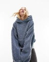 トップショップ 【送料無料】 トップショップ レディース パーカー・スウェット アウター Topshop oversized borg sweatshirt in pale blue Pale blue