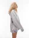 トップショップ 【送料無料】 トップショップ レディース パーカー・スウェット アウター Topshop Premium oversized hoodie in gray heather Gray